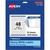 imageAvery Glossy White Starburst Labels Sure Feed Technology 1quot 1200 Glossy White Labels PrinttoTheEdge Permanent Adhesive LaserInkjet Printable2 400 labels