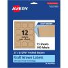 imageAvery Kraft Brown Arched Square Labels Sure Feed Technology 2quot x 2316quot 180 Kraft Brown Labels PrinttoTheEdge LaserInkjet Printable180 labels