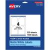 imageAvery Matte White Arched Labels Sure Feed Technology 475quot x 35quot 100 Matte White Printable Labels1 000 Labels