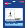 imageAvery Matte White Arched Labels Sure Feed Technology 475quot x 35quot 100 Matte White Printable Labels400 Labels