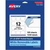 imageAvery Matte White Removable Arched Square Labels Sure Feed Technology PrinttoTheEdge 2quot x 2316quot 180 Removable Labels LaserInkjet Printable1 200 labels