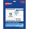 imageAvery Matte White Removable Arched Square Labels Sure Feed Technology PrinttoTheEdge 2quot x 2316quot 180 Removable Labels LaserInkjet Printable600 labels