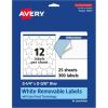 imageAvery Matte White Removable Star Labels Sure Feed Technology PrinttoTheEdge 214quot x 238quot 180 Removable Labels LaserInkjet Printable300 labels