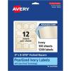 imageAvery Pearlized Ivory Arched Square Labels Sure Feed Technology PrinttoTheEdge 2quot x 2316quot 120 Pearlized Ivory Labels LaserInkjet Printable1 200 labels