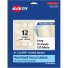 imageAvery Pearlized Ivory Arched Square Labels Sure Feed Technology PrinttoTheEdge 2quot x 2316quot 120 Pearlized Ivory Labels LaserInkjet Printable120 labels