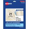imageAvery Pearlized Ivory Oval Scalloped Labels Sure Feed Technology PrinttoTheEdge 118quot x 214quot 210 Pearlized Ivory Labels LaserInkjet Printable525 labels