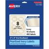 imageAvery Pearlized Ivory Oval Scalloped Labels Sure Feed Technology PrinttoTheEdge 2quot x 3quot 80 Pearlized Ivory Labels LaserInkjet Printable400 labels