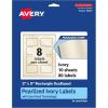 imageAvery Pearlized Ivory Rectangle Scalloped Labels Sure Feed Technology PrinttoTheEdge 2quot x 3quot 80 Pearlized Ivory Labels LaserInkjet Printable80 labels