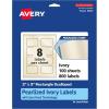imageAvery Pearlized Ivory Rectangle Scalloped Labels Sure Feed Technology PrinttoTheEdge 2quot x 3quot 80 Pearlized Ivory Labels LaserInkjet Printable800 labels