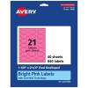 imageAvery Printable Oval Scalloped Labels Sure Feed Technology 118quot x 214quot Bright Pink Labels PrinttoTheEdge LaserInkjet Printable 210 Total Great for Candles and Jars840 labels