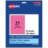 imageAvery Printable Oval Scalloped Labels Sure Feed Technology 118quot x 214quot Bright Pink Labels PrinttoTheEdge LaserInkjet Printable 210 Total Great for Candles and Jars420 labels