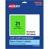 imageAvery Printable Oval Scalloped Labels Sure Feed Technology 118quot x 214quot Neon Green Labels PrinttoTheEdge LaserInkjet Printable 210 Total Great for Candles and Jars840 labels
