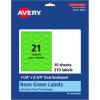 imageAvery Printable Oval Scalloped Labels Sure Feed Technology 118quot x 214quot Neon Green Labels PrinttoTheEdge LaserInkjet Printable 210 Total Great for Candles and Jars210 labels