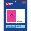 imageAvery Printable Oval Scalloped Labels Sure Feed Technology 118quot x 214quot Neon Magenta Labels PrinttoTheEdge LaserInkjet Printable 420 Total Great for Candles and Jars840 labels