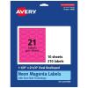 imageAvery Printable Oval Scalloped Labels Sure Feed Technology 118quot x 214quot Neon Magenta Labels PrinttoTheEdge LaserInkjet Printable 420 Total Great for Candles and Jars210 labels