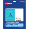 imageAvery Printable Rectangle Scalloped Labels Sure Feed Technology 2quot x 3quot Bright Blue Labels PrinttoTheEdge LaserInkjet Printable 80 Total Great for Mailing and Candles640 labels