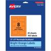 imageAvery Printable Rectangle Scalloped Labels Sure Feed Technology 2quot x 3quot Bright Orange Labels PrinttoTheEdge LaserInkjet Printable 80 Total Great for Mailing and Candles160 labels