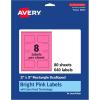 imageAvery Printable Rectangle Scalloped Labels Sure Feed Technology 2quot x 3quot Bright Pink Labels PrinttoTheEdge LaserInkjet Printable 80 Total Great for Mailing and Candles640 labels