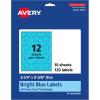 imageAvery Printable Star Labels Sure Feed Technology 214quot x 238quot Bright Blue Labels PrinttoTheEdge LaserInkjet 120 Total Great for Reward Stickers and Mailing Seals120 labels
