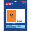 imageAvery Printable Star Labels Sure Feed Technology 214quot x 238quot Bright Orange Labels PrinttoTheEdge LaserInkjet 120 Total Great for Reward Stickers and Mailing Seals960 labels