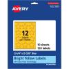 imageAvery Printable Star Labels Sure Feed Technology 214quot x 238quot Bright Yellow Labels PrinttoTheEdge LaserInkjet 120 Total Great for Reward Stickers and Mailing Seals120 labels