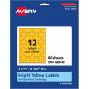 imageAvery Printable Star Labels Sure Feed Technology 214quot x 238quot Bright Yellow Labels PrinttoTheEdge LaserInkjet 120 Total Great for Reward Stickers and Mailing Seals960 labels