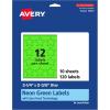 imageAvery Printable Star Labels Sure Feed Technology 214quot x 238quot Neon Green Labels PrinttoTheEdge LaserInkjet 120 Total Great for Reward Stickers and Mailing Seals120 labels