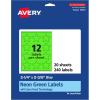 imageAvery Printable Star Labels Sure Feed Technology 214quot x 238quot Neon Green Labels PrinttoTheEdge LaserInkjet 120 Total Great for Reward Stickers and Mailing Seals240 labels