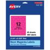 imageAvery Printable Star Labels Sure Feed Technology 214quot x 238quot Neon Magenta Labels PrinttoTheEdge LaserInkjet 120 Total Great for Reward Stickers and Mailing Seals480 labels