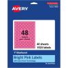 imageAvery Printable Starburst Labels Sure Feed Technology 1quot Bright Pink Labels PrinttoTheEdge LaserInkjet 480 Total Great for Mailing Seals and Planner Stickers1 920 labels