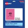 imageAvery Printable Starburst Labels Sure Feed Technology 1quot Bright Pink Labels PrinttoTheEdge LaserInkjet 480 Total Great for Mailing Seals and Planner Stickers960 labels