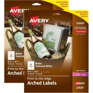 imageTextured White PrinttotheEdge Arched Labels 434x35in labels 40PK  2EA