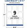 imageAvery Arched Labels with Sure Feed for Laser Printers Water Resistant 3quot x 225quot 90 Labels 22809One Size