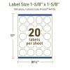 imageAvery Dissolvable Square Scalloped Labels Sure Feed Technology 158quot x 158quot Matte White PrinttoTheEdge LaserInkjet Printable 100 Labels Total100 labels