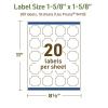 imageAvery Dissolvable Square Scalloped Labels Sure Feed Technology 158quot x 158quot Matte White PrinttoTheEdge LaserInkjet Printable 100 Labels Total200 labels