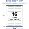 imageAvery Durable Waterproof Rectangle Labels Sure Feed Technology 1quot x 3quot 160 Total Oil and TearResistant Waterproof Labels PrinttoTheEdge LaserPigmentBased Inkjet Printable1 600 labels