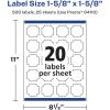 imageAvery Durable Waterproof Square Scalloped Labels Sure Feed Technology 158quot x 158quot 200 Total Oil and TearResistant Waterproof Labels PrinttoTheEdge LaserPigmentBased Inkjet Printable500 labels
