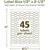 imageAvery EcoFriendly Matte White Recycled Barbell Labels 05quot x 25quot Matte White Labels Permanent Adhesive LaserInkjet Printable 450 Total5 X 25