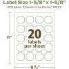 imageAvery EcoFriendly Matte White Recycled Square Scalloped Labels 158quot x 158quot PrinttoTheEdge Matte White Labels Permanent Adhesive LaserInkjet Printable 200 Total200 labels