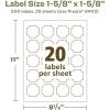 imageAvery EcoFriendly Matte White Recycled Square Scalloped Labels 158quot x 158quot PrinttoTheEdge Matte White Labels Permanent Adhesive LaserInkjet Printable 200 Total500 labels