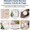 imageAvery Glossy Clear Labels Metallic Gold Borders 1quot x 258quot Rectangle Labels 180 Total LaserInkjet Printable 6550Glossy Clear Gold Borders