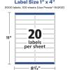 imageAvery Glossy Clear Rectangle Labels Sure Feed Technology 1quot x 4quot 200 Glossy Clear Labels LaserInkjet Printable2 000 labels