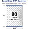 imageAvery Glossy Clear Round Labels Sure Feed Technology 075quot Diameter 800 Glossy Clear Labels PrinttoTheEdge LaserInkjet Printable2 000 labels