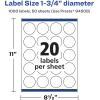 imageAvery Glossy Clear Round Labels Sure Feed Technology 175quot Diameter 200 Glossy Clear Labels PrinttoTheEdge LaserInkjet Printable1 000 labels