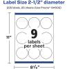 imageAvery Glossy Clear Round Labels Sure Feed Technology 25quot Diameter 90 Glossy Clear Labels PrinttoTheEdge LaserInkjet Printable225 labels