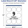 imageAvery Glossy Clear Round Labels Sure Feed Technology 25quot Diameter 90 Glossy Clear Labels PrinttoTheEdge LaserInkjet Printable90 labels