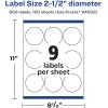 imageAvery Glossy Clear Round Labels Sure Feed Technology 25quot Diameter 90 Glossy Clear Labels PrinttoTheEdge LaserInkjet Printable900 labels