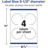 imageAvery Glossy Clear Round Labels Sure Feed Technology 35quot Diameter 40 Glossy Clear Labels PrinttoTheEdge LaserInkjet Printable100 labels