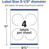 imageAvery Glossy Clear Round Labels Sure Feed Technology 35quot Diameter 40 Glossy Clear Labels PrinttoTheEdge LaserInkjet Printable200 labels