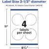 imageAvery Glossy Clear Round Labels Sure Feed Technology 35quot Diameter 40 Glossy Clear Labels PrinttoTheEdge LaserInkjet Printable40 labels